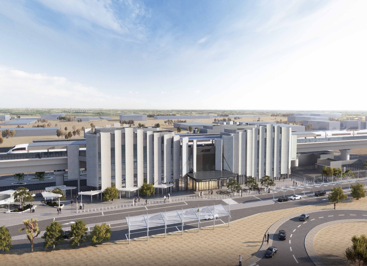 【新华网】中铁国际承建的阿联酋阿提哈德铁路富吉拉站站房结构封顶